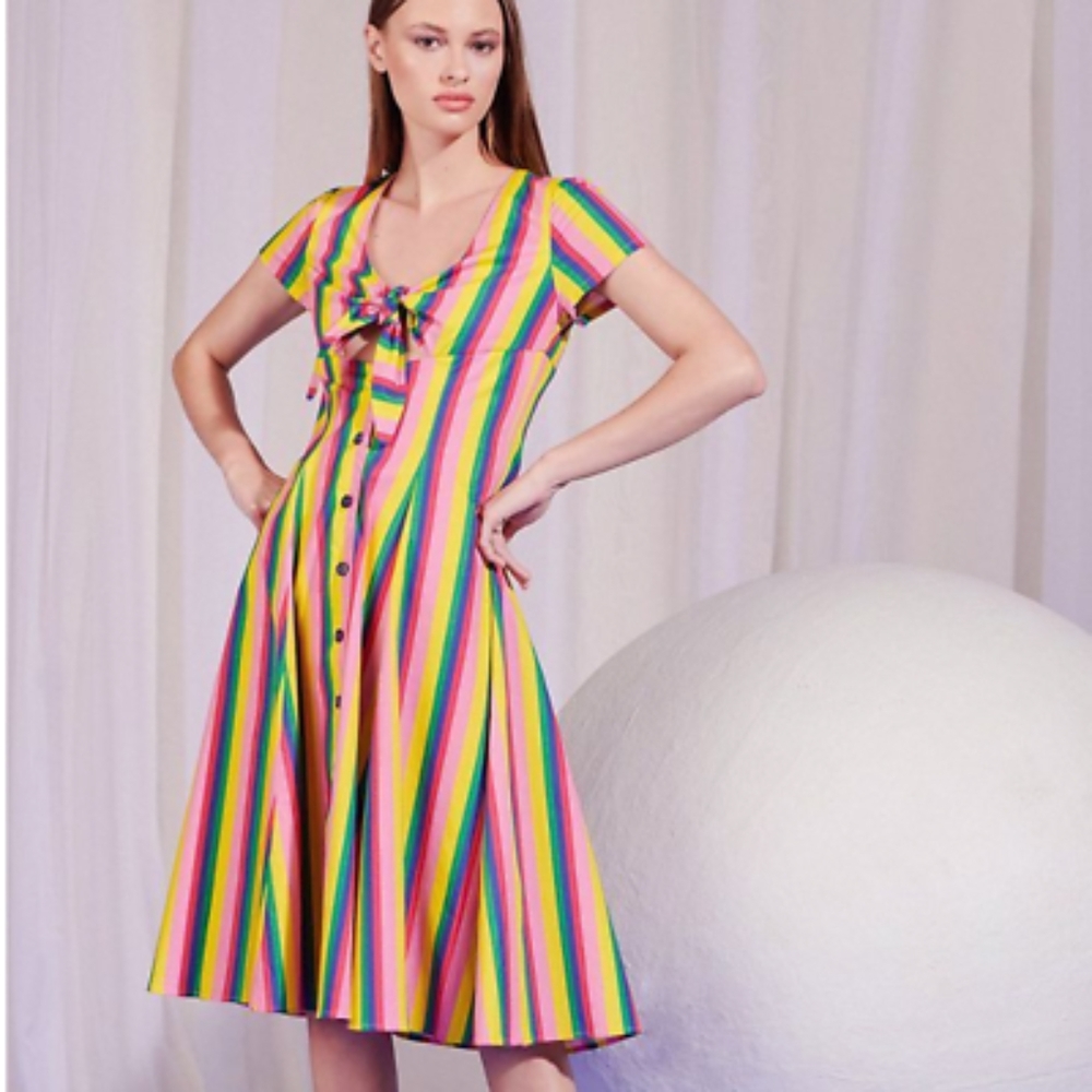 STAUD Alice Rainbow Dress